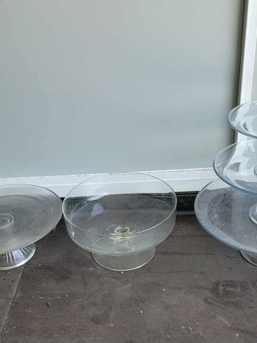 Clear Glass Pedestal Cake Stand - Wide Bowl Design